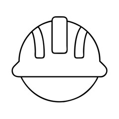 construction helmet icon, construction helmet line art - simple line art of construction helmet, perfect for construction helmet logos and icons