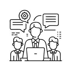 consulting icon, consulting line art - simple line art of consulting, perfect for consulting logos and icons