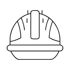 construction helmet icon, construction helmet line art - simple line art of construction helmet, perfect for construction helmet logos and icons