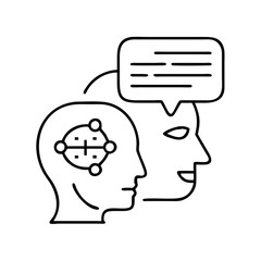 conversational ai icon, conversational ai line art - simple line art of conversational ai, perfect for conversational ai logos and icons