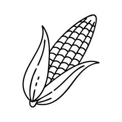 corn icon, corn line art - simple line art of corn, perfect for corn logos and icons