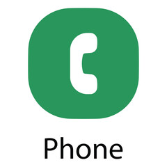 Phone icon, flat design template, Flat phone app green symbol. Designed for web and software interfaces. vector illustration. 