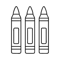 crayons icon, crayons line art - simple line art of crayons, perfect for crayons logos and icons
