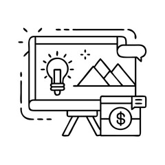 creative ad design icon, creative ad design line art - simple line art of creative ad design, perfect for creative ad design logos and icons