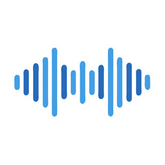Blue Audio Waveform Illustration on a Black Background