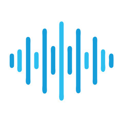 Audio Wave Graphic: Blue Signal on Black Background