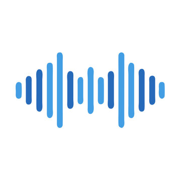 Blue Audio Waveform Illustration on a Black Background