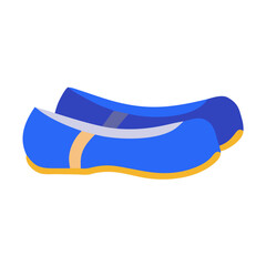 Korean Traditional Shoes Vector Illustration on Black Background