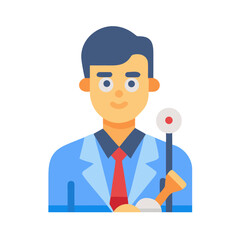 Optometrist examining vision with eye chart illustration