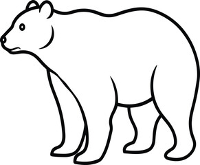 bear line art vector design