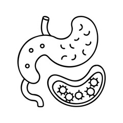 digestive health icon, digestive health line art - simple line art of digestive health, perfect for digestive health logos and icons