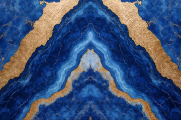 Elegant Blue and Gold Marble Texture &ndash; Luxurious Organic Pattern with Intricate Veining, Sophisticated Flow, and Timeless Appeal for Interior Design, Fashion, and Decorative Concepts