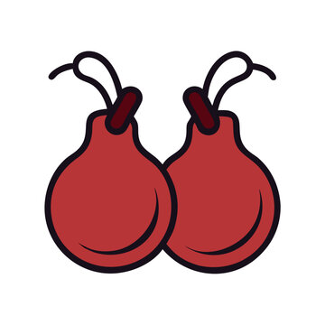 red castanets musical instrument simple design clip art preview
