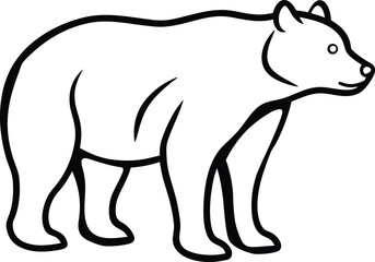 bear line art vector design