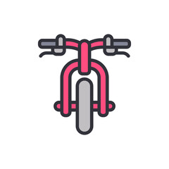 Bicycle colored icons, minimalist vector illustration ,simple transparent graphic element .Isolated on white background
