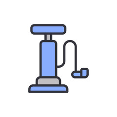 Air pump colored icons, minimalist vector illustration ,simple transparent graphic element .Isolated on white background