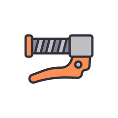 Bike handle colored icons, minimalist vector illustration ,simple transparent graphic element .Isolated on white background