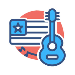 American country music icon with acoustic guitar vector