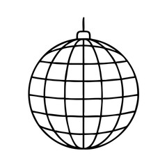 disco ball icon, disco ball line art - simple line art of disco ball, perfect for disco ball logos and icons