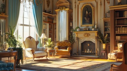 Fototapeta premium Classic interior with timeless furniture