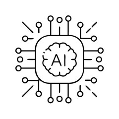 edge ai icon, edge ai line art - simple line art of edge ai, perfect for edge ai logos and icons