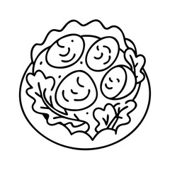 egg salad icon, egg salad line art - simple line art of egg salad, perfect for egg salad logos and icons