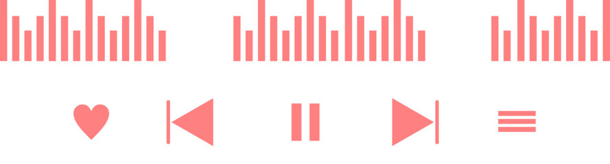 Music Player Interface Element Set