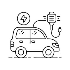 electric vehicles icon, electric vehicles line art - simple line art of electric vehicles, perfect for electric vehicles logos and icons