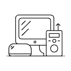 Fototapeta premium electronics icon, electronics line art - simple line art of electronics, perfect for electronics logos and icons