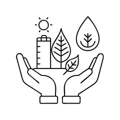 environmental services icon, environmental services line art - simple line art of environmental services, perfect for environmental services logos and icons