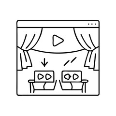entertainment icon, entertainment line art - simple line art of entertainment, perfect for entertainment logos and icons