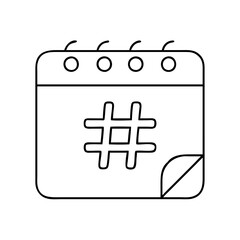 event hashtag icon, event hashtag line art - simple line art of event hashtag, perfect for event hashtag logos and icons