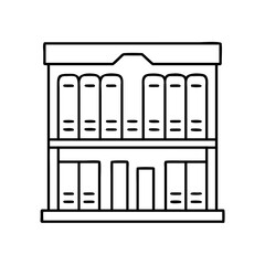library icon, library line art - simple line art of library, perfect for library logos and icons