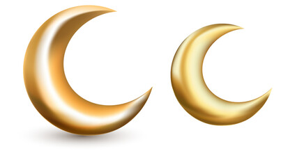 realistic gold moon icon design vector background