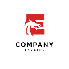 Fototapeta premium Letter E Dragon Logo Icon Vector