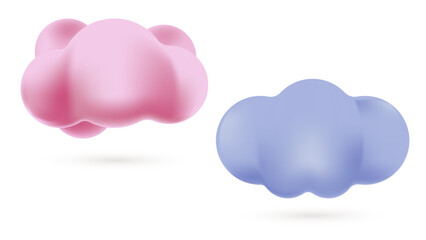 realistic pink and purple cloud icon design vector background