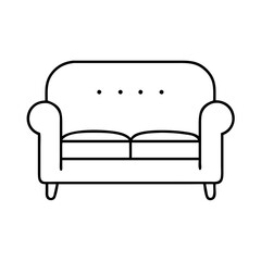 lounge sofa icon, lounge sofa line art - simple line art of lounge sofa, perfect for lounge sofa logos and icons