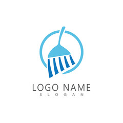 Stylized logo and symbol cleaning service design