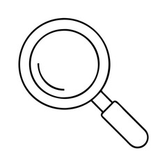 magnifying glass icon, magnifying glass line art - simple line art of magnifying glass, perfect for magnifying glass logos and icons