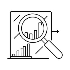 market research icon, market research line art - simple line art of market research, perfect for market research logos and icons