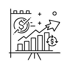 market trends icon, market trends line art - simple line art of market trends, perfect for market trends logos and icons