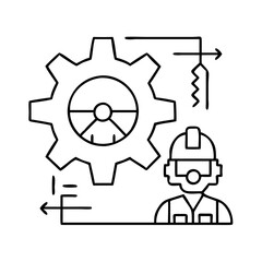 mechanical engineering icon, mechanical engineering line art - simple line art of mechanical engineering, perfect for mechanical engineering logos and icons