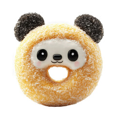 Adorable round pastry shaped like a panda, perfect for sweet treats and playful desserts.