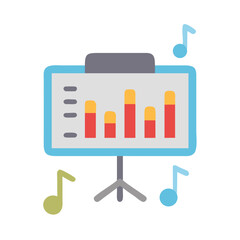 Music performance report with colorful diagram notes art