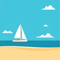 Naklejka premium yacht on the sea