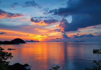 Fototapeta premium sunset over the ocean