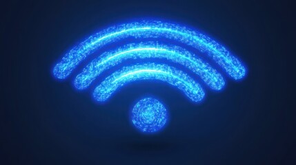 Abstract glowing Wi-Fi symbol