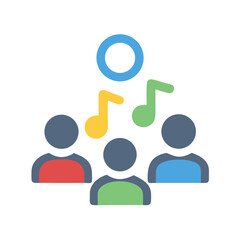 Music Community: People enjoying together, listening music event