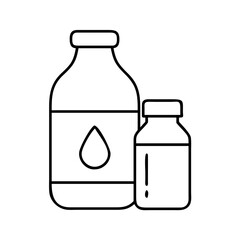 milk bottle icon, milk bottle line art - simple line art of milk bottle, perfect for milk bottle logos and icons