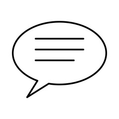 Communication Symbol: A minimalistic black and white outline of a speech bubble, representing communication. It is perfect for illustrating ideas related to dialogue.